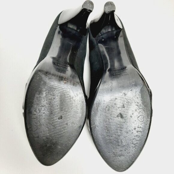 OSVALDO ROSSI Suede & Patent High Heel Pumps Sz 9 US/ Eur 40 Flawed - Picture 12 of 14